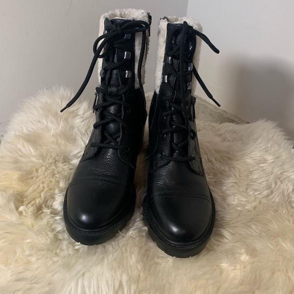 Marc Fisher Lansly Womens Faux Fur Lug Sole Lace-Up Boot - Picture 7 of 8